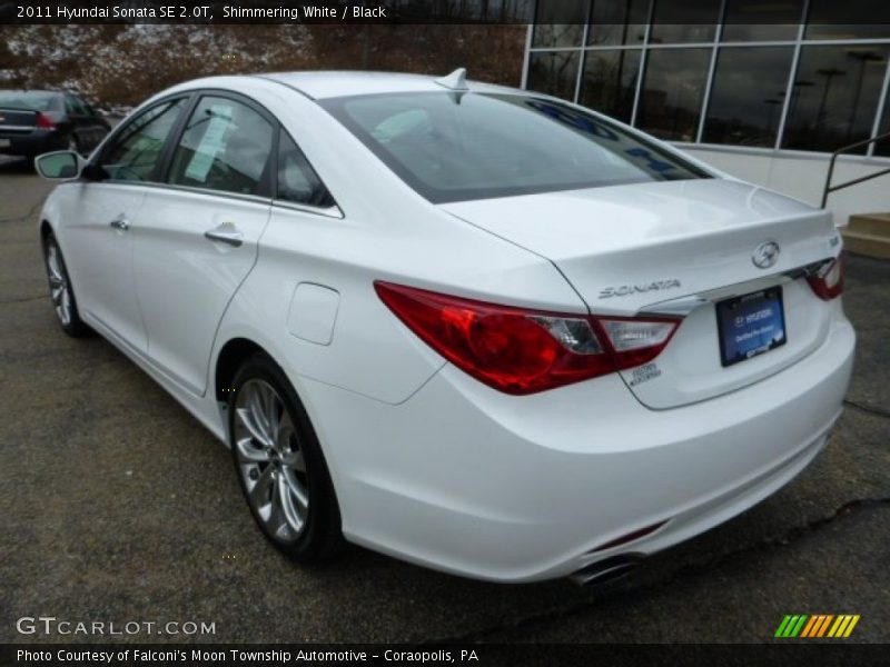 Shimmering White / Black 2011 Hyundai Sonata SE 2.0T