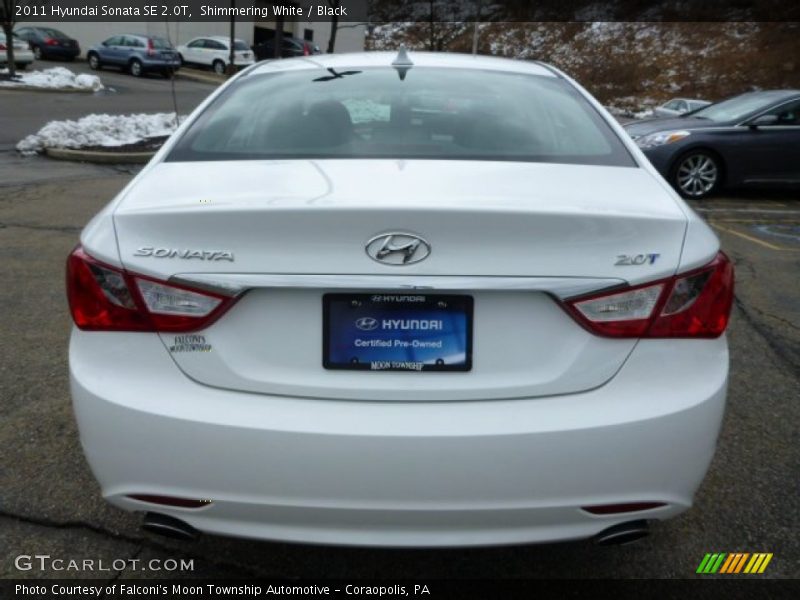 Shimmering White / Black 2011 Hyundai Sonata SE 2.0T