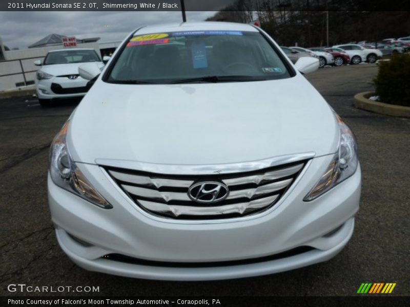 Shimmering White / Black 2011 Hyundai Sonata SE 2.0T