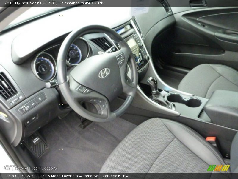 Shimmering White / Black 2011 Hyundai Sonata SE 2.0T