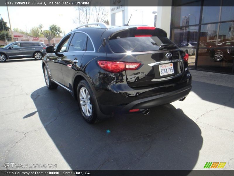 Malbec Black / Graphite 2012 Infiniti FX 35 AWD