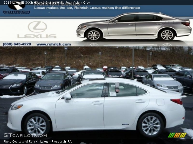 Starfire White Pearl / Light Gray 2013 Lexus ES 300h Hybrid