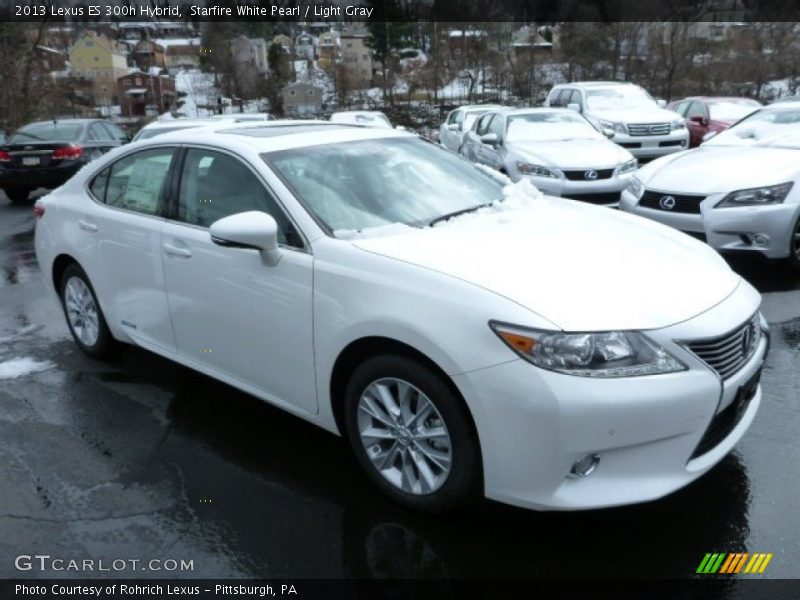 Starfire White Pearl / Light Gray 2013 Lexus ES 300h Hybrid