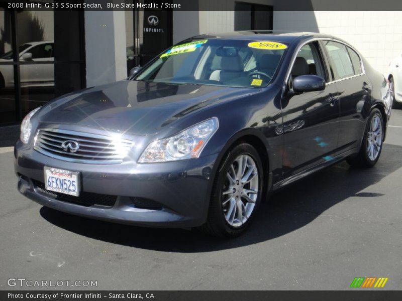 Blue Slate Metallic / Stone 2008 Infiniti G 35 S Sport Sedan