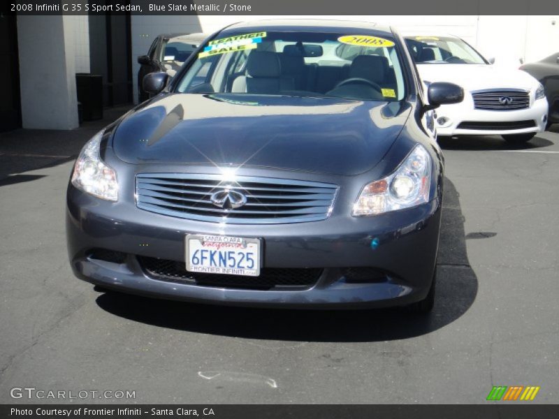 Blue Slate Metallic / Stone 2008 Infiniti G 35 S Sport Sedan
