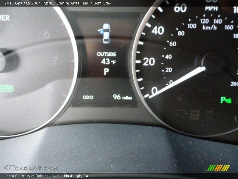 Starfire White Pearl / Light Gray 2013 Lexus ES 300h Hybrid