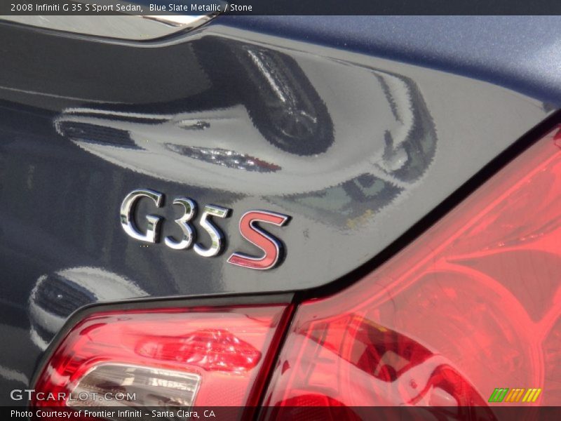 Blue Slate Metallic / Stone 2008 Infiniti G 35 S Sport Sedan
