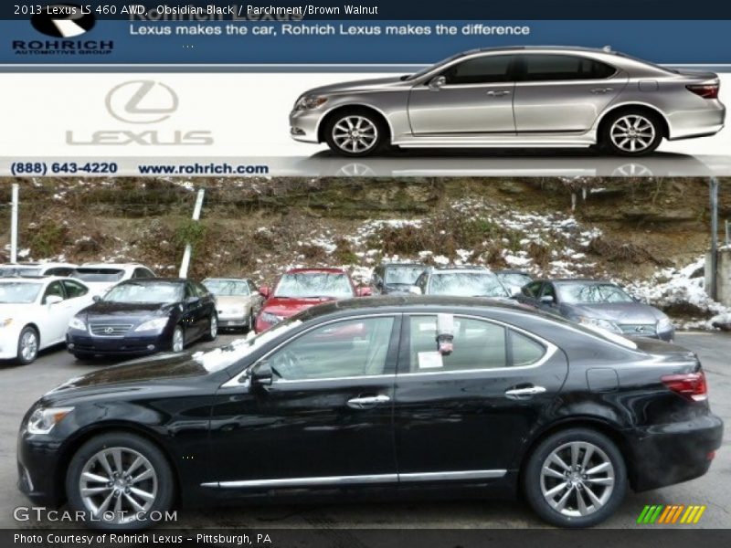 Obsidian Black / Parchment/Brown Walnut 2013 Lexus LS 460 AWD