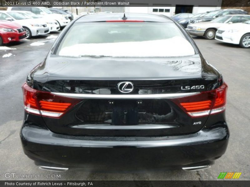 Obsidian Black / Parchment/Brown Walnut 2013 Lexus LS 460 AWD