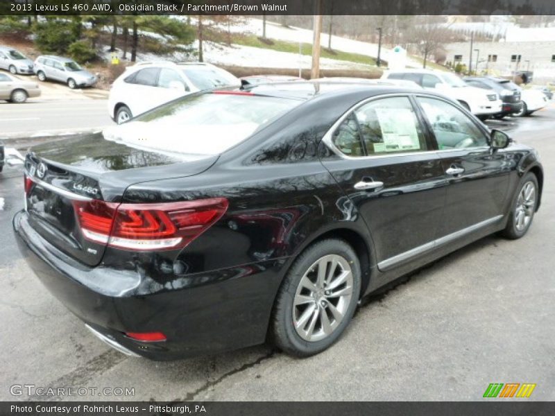 Obsidian Black / Parchment/Brown Walnut 2013 Lexus LS 460 AWD