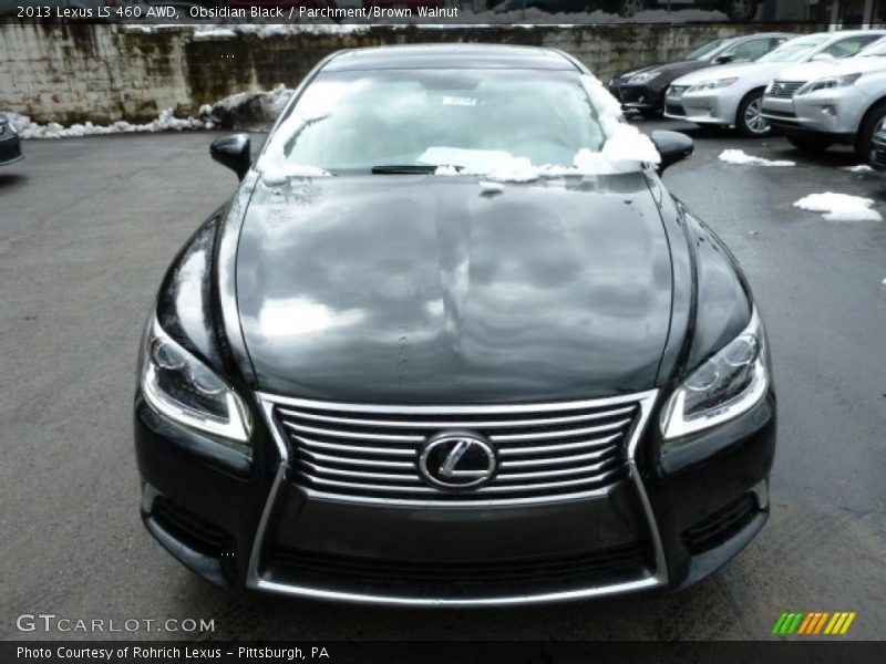 Obsidian Black / Parchment/Brown Walnut 2013 Lexus LS 460 AWD