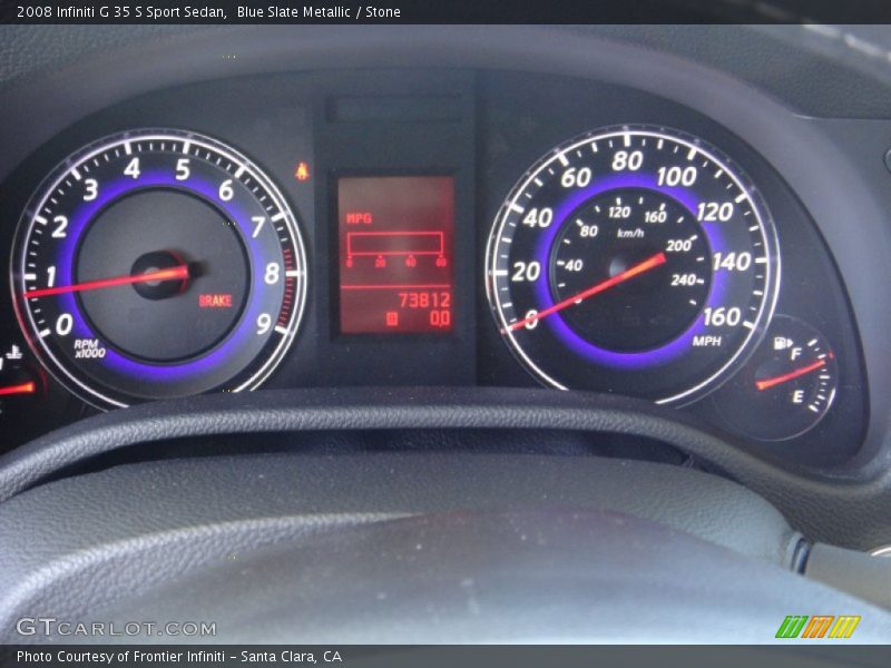 Blue Slate Metallic / Stone 2008 Infiniti G 35 S Sport Sedan