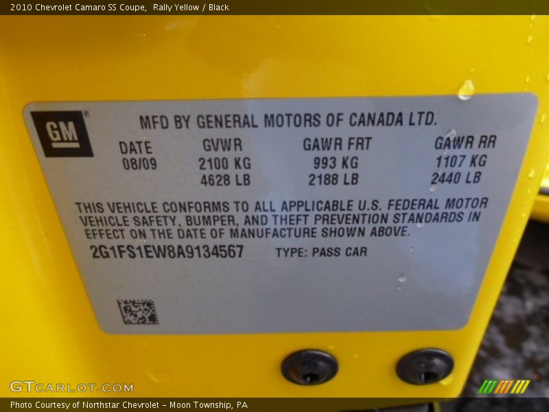 Rally Yellow / Black 2010 Chevrolet Camaro SS Coupe