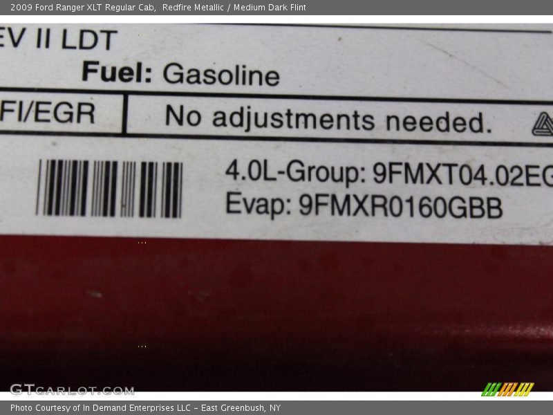 Redfire Metallic / Medium Dark Flint 2009 Ford Ranger XLT Regular Cab