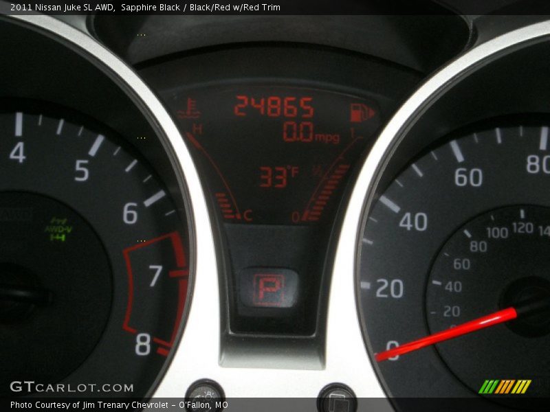 Sapphire Black / Black/Red w/Red Trim 2011 Nissan Juke SL AWD