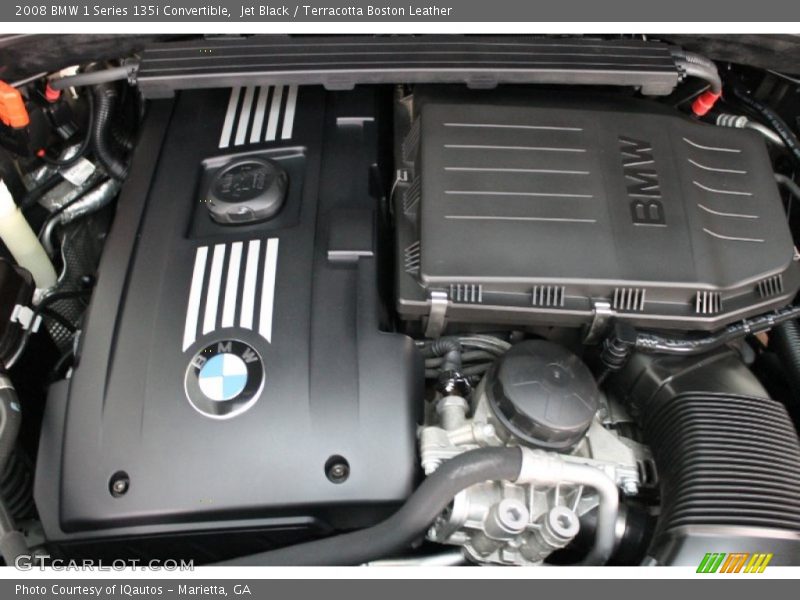 Jet Black / Terracotta Boston Leather 2008 BMW 1 Series 135i Convertible