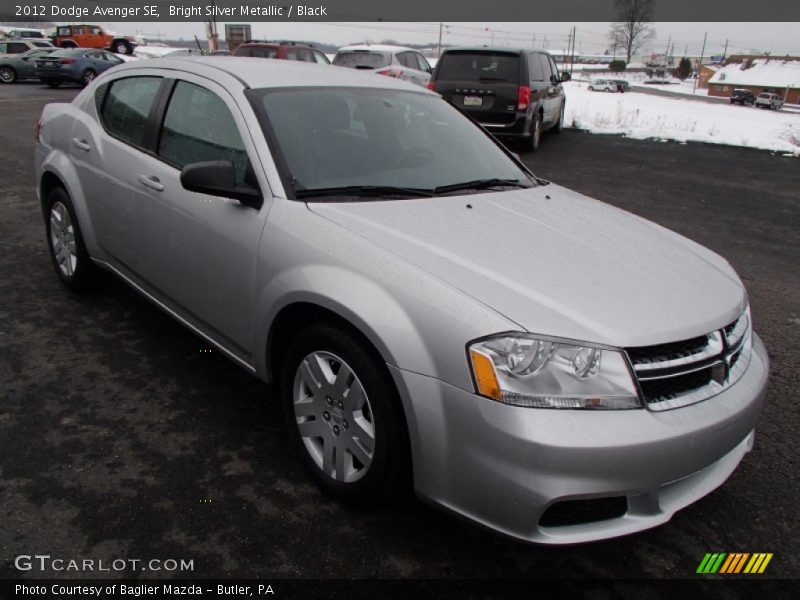 Bright Silver Metallic / Black 2012 Dodge Avenger SE