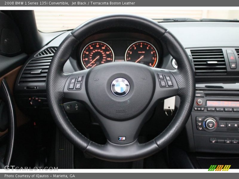 Jet Black / Terracotta Boston Leather 2008 BMW 1 Series 135i Convertible