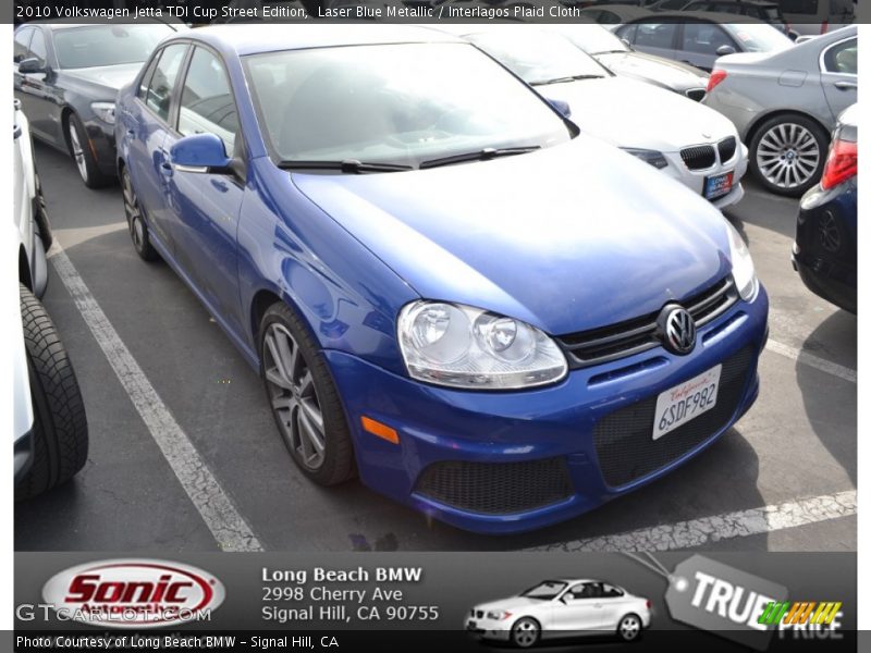 Laser Blue Metallic / Interlagos Plaid Cloth 2010 Volkswagen Jetta TDI Cup Street Edition