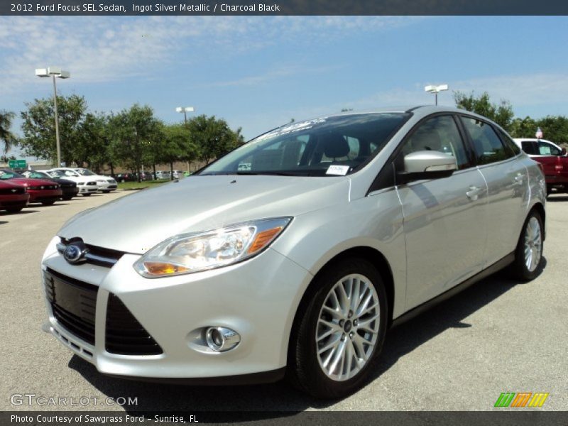 Ingot Silver Metallic / Charcoal Black 2012 Ford Focus SEL Sedan