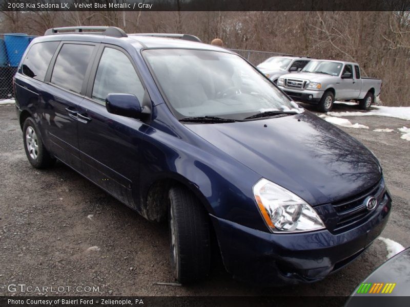 Velvet Blue Metallic / Gray 2008 Kia Sedona LX