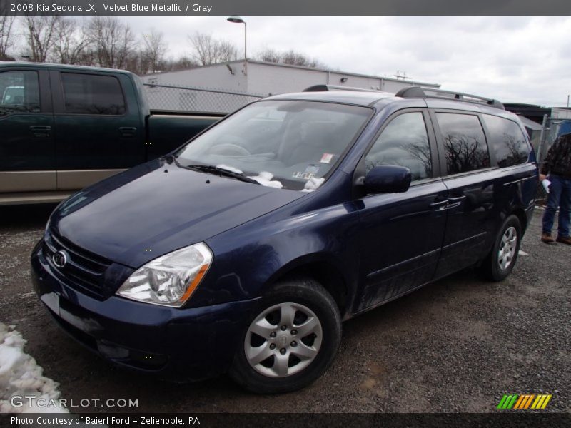 Velvet Blue Metallic / Gray 2008 Kia Sedona LX