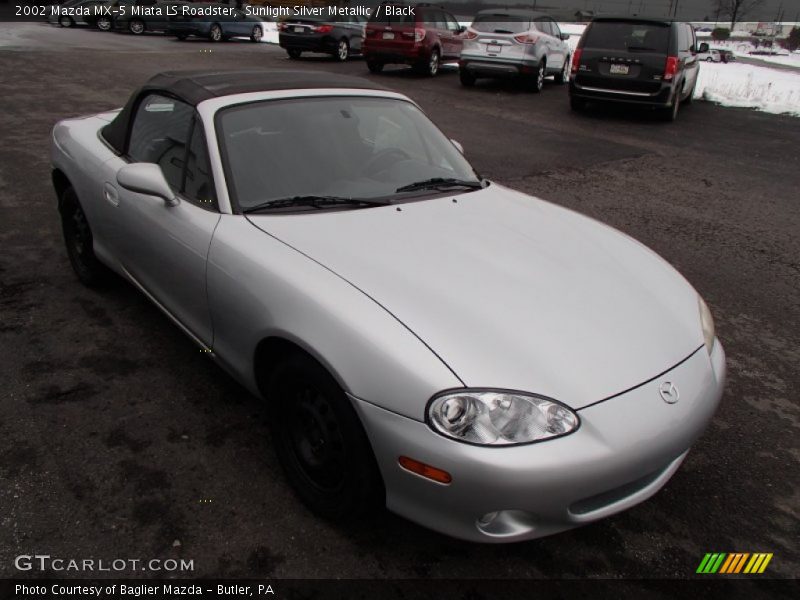 Sunlight Silver Metallic / Black 2002 Mazda MX-5 Miata LS Roadster