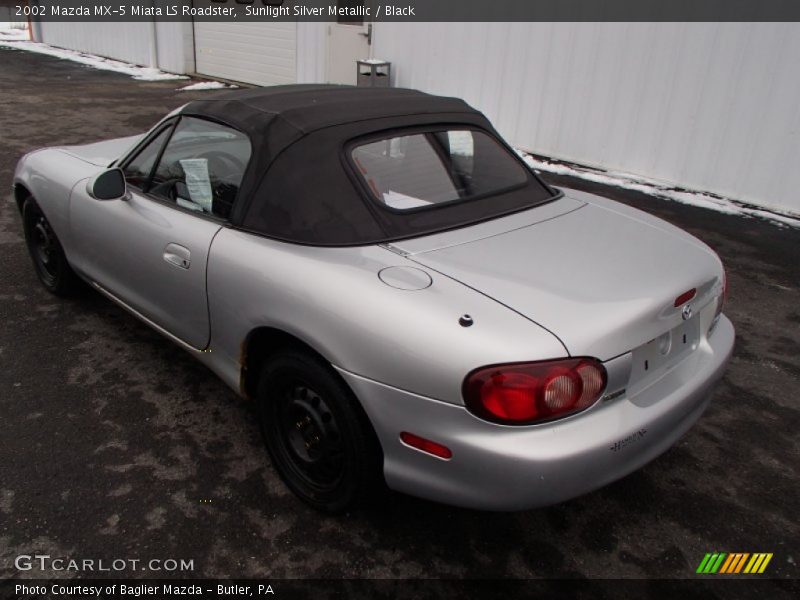 Sunlight Silver Metallic / Black 2002 Mazda MX-5 Miata LS Roadster