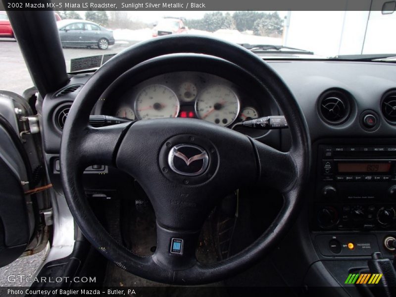 Sunlight Silver Metallic / Black 2002 Mazda MX-5 Miata LS Roadster