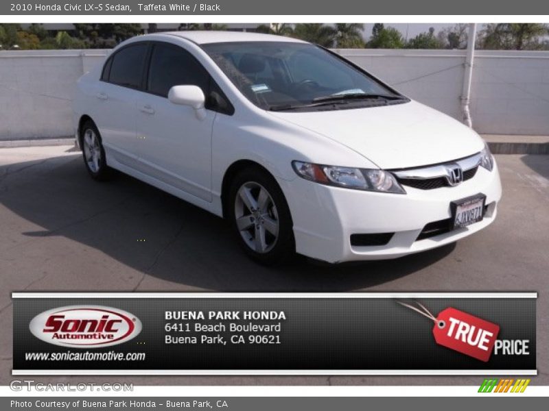 Taffeta White / Black 2010 Honda Civic LX-S Sedan