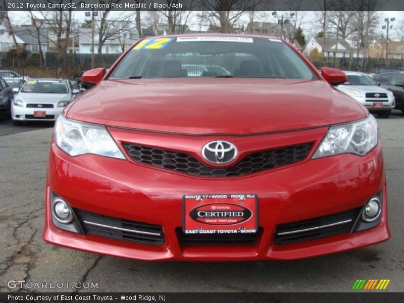 Barcelona Red Metallic / Black/Ash 2012 Toyota Camry SE