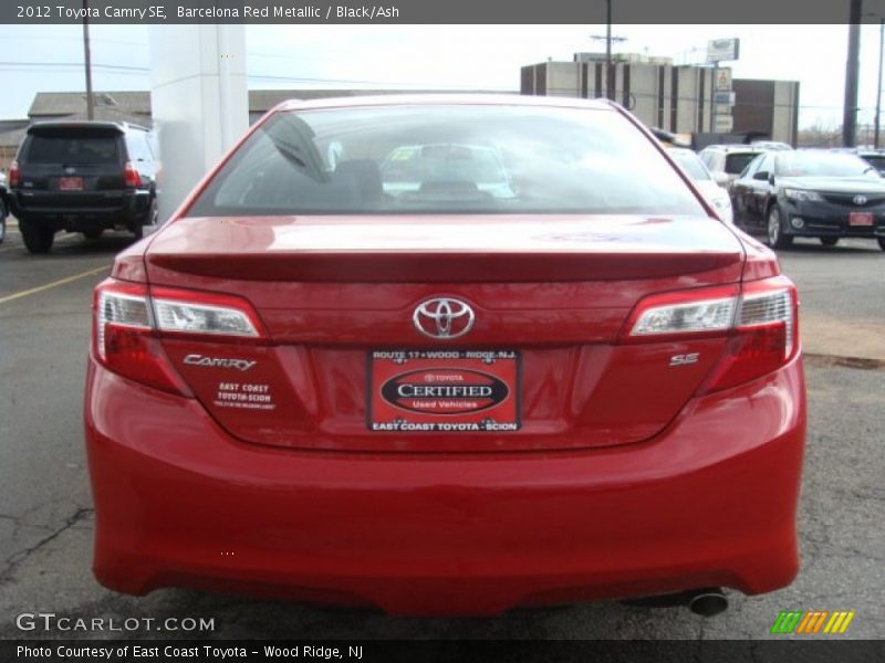 Barcelona Red Metallic / Black/Ash 2012 Toyota Camry SE