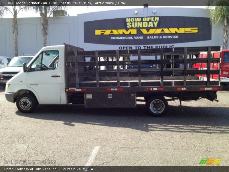 Arctic White / Gray 2004 Dodge Sprinter Van 3500 Chassis Stake Truck