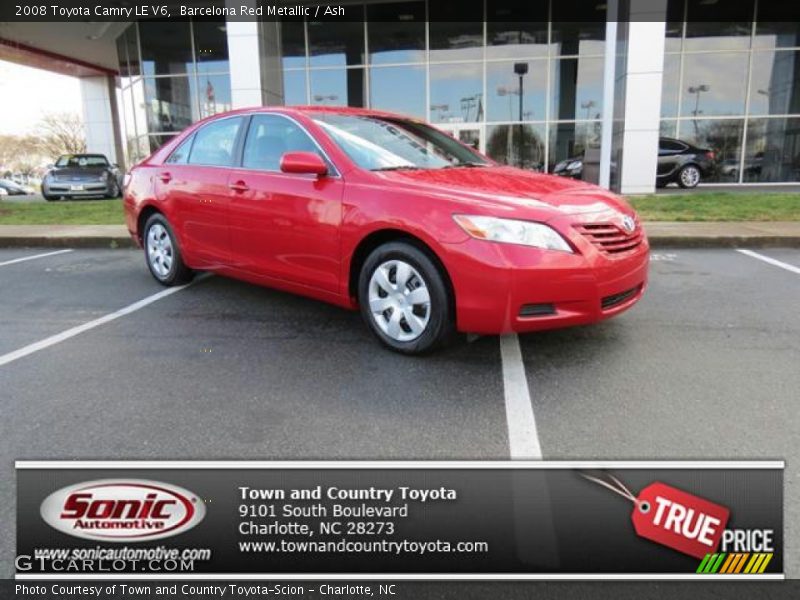 Barcelona Red Metallic / Ash 2008 Toyota Camry LE V6