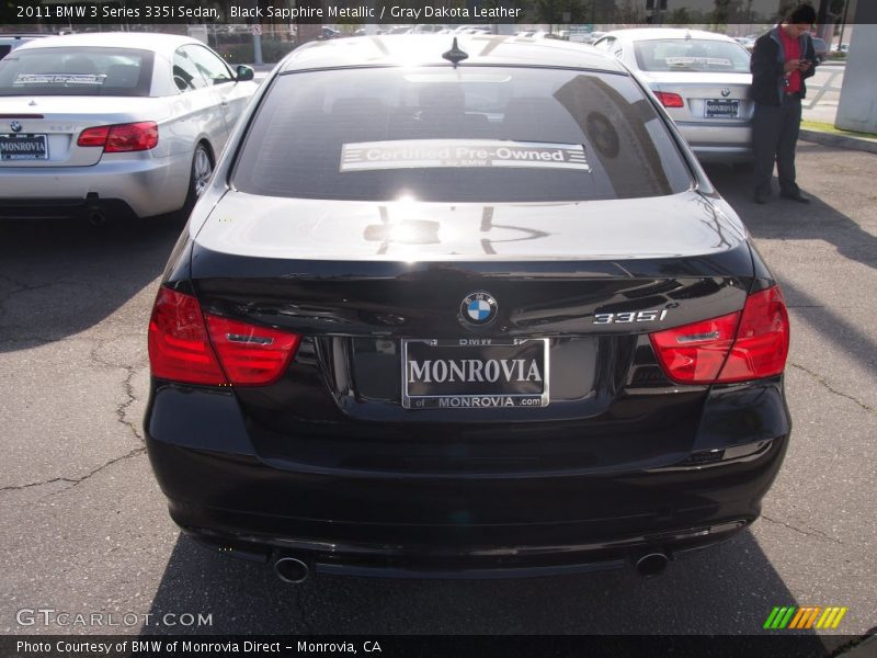 Black Sapphire Metallic / Gray Dakota Leather 2011 BMW 3 Series 335i Sedan