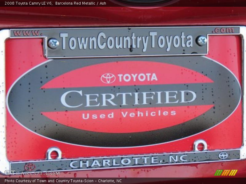 Barcelona Red Metallic / Ash 2008 Toyota Camry LE V6