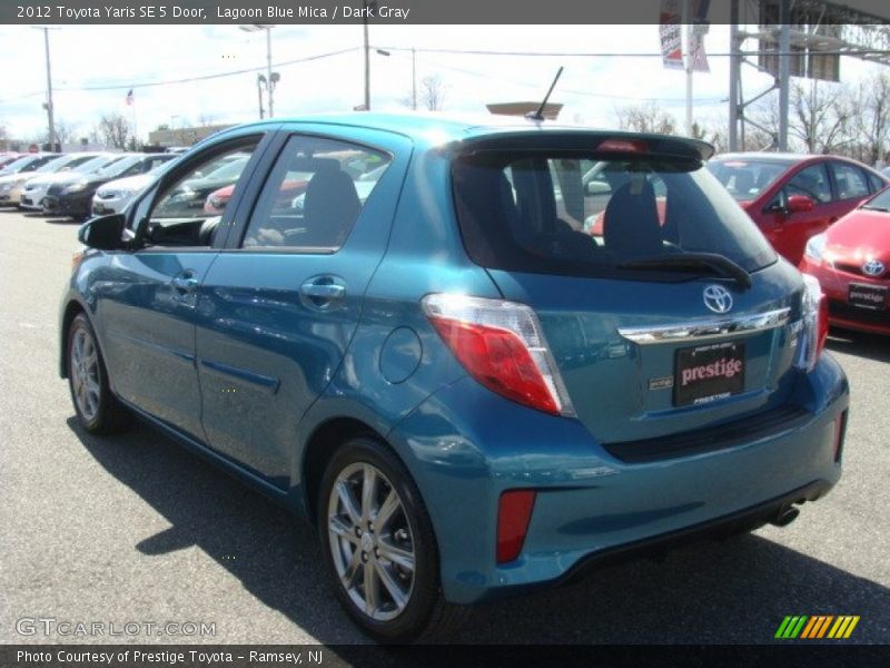 Lagoon Blue Mica / Dark Gray 2012 Toyota Yaris SE 5 Door