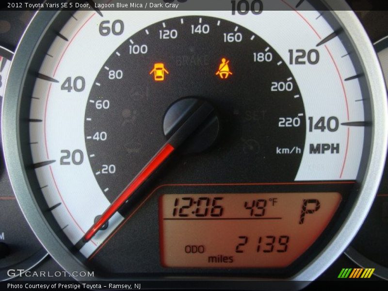 Lagoon Blue Mica / Dark Gray 2012 Toyota Yaris SE 5 Door