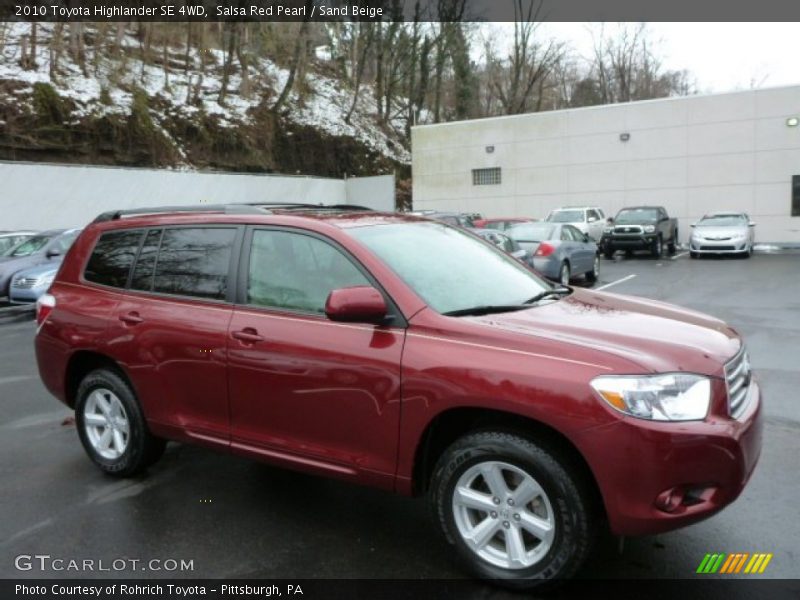 Salsa Red Pearl / Sand Beige 2010 Toyota Highlander SE 4WD