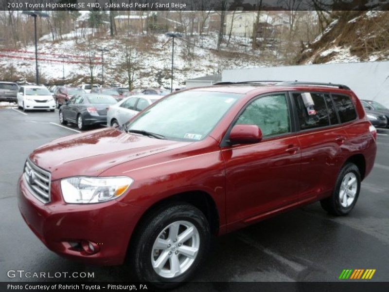 Salsa Red Pearl / Sand Beige 2010 Toyota Highlander SE 4WD