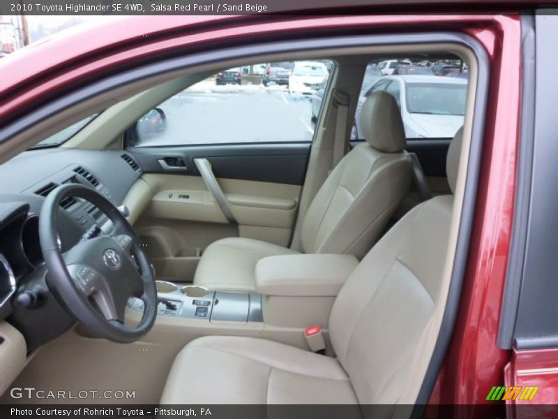 Salsa Red Pearl / Sand Beige 2010 Toyota Highlander SE 4WD