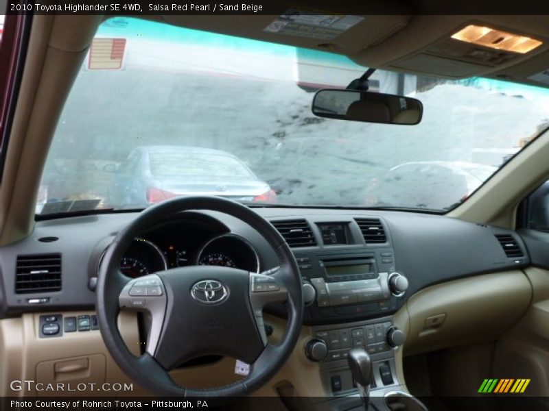 Salsa Red Pearl / Sand Beige 2010 Toyota Highlander SE 4WD