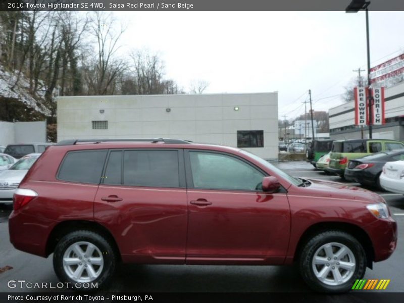 Salsa Red Pearl / Sand Beige 2010 Toyota Highlander SE 4WD