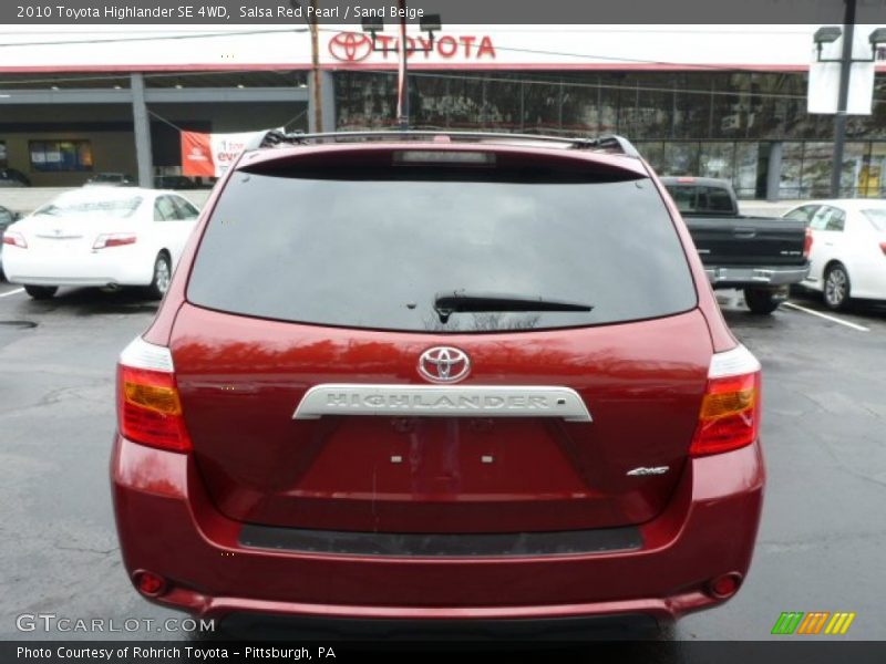 Salsa Red Pearl / Sand Beige 2010 Toyota Highlander SE 4WD