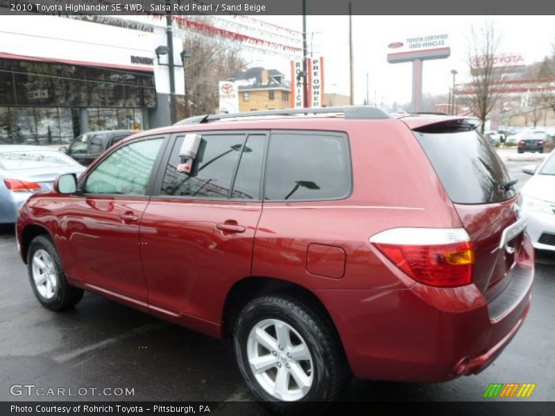 Salsa Red Pearl / Sand Beige 2010 Toyota Highlander SE 4WD