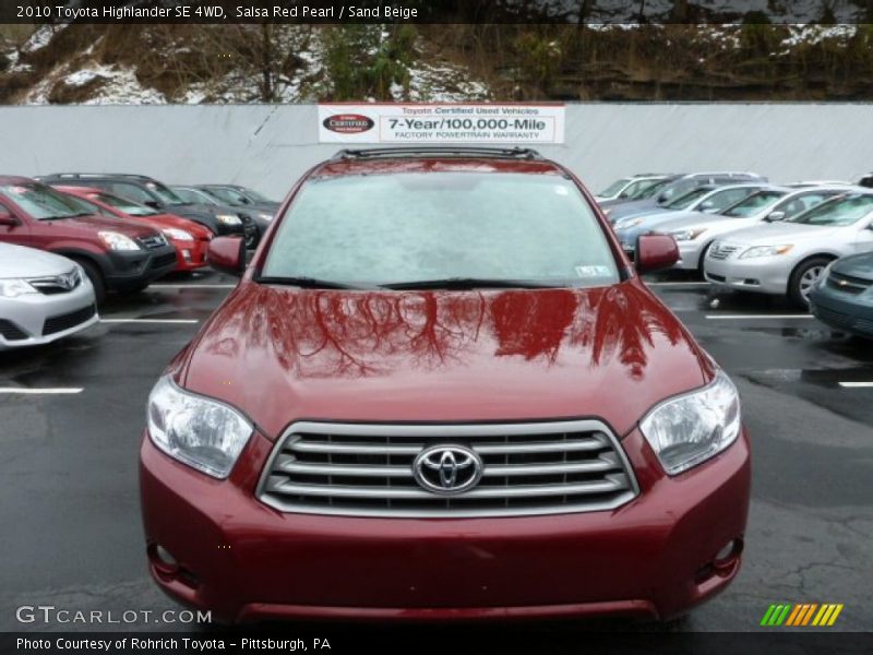 Salsa Red Pearl / Sand Beige 2010 Toyota Highlander SE 4WD