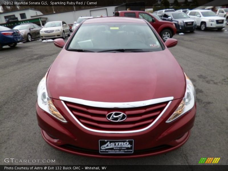 Sparkling Ruby Red / Camel 2012 Hyundai Sonata GLS