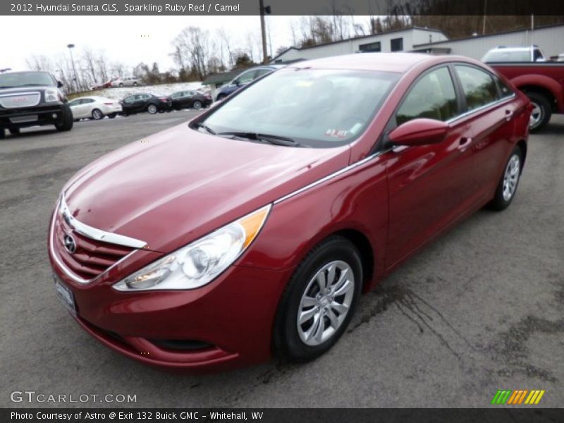 Sparkling Ruby Red / Camel 2012 Hyundai Sonata GLS