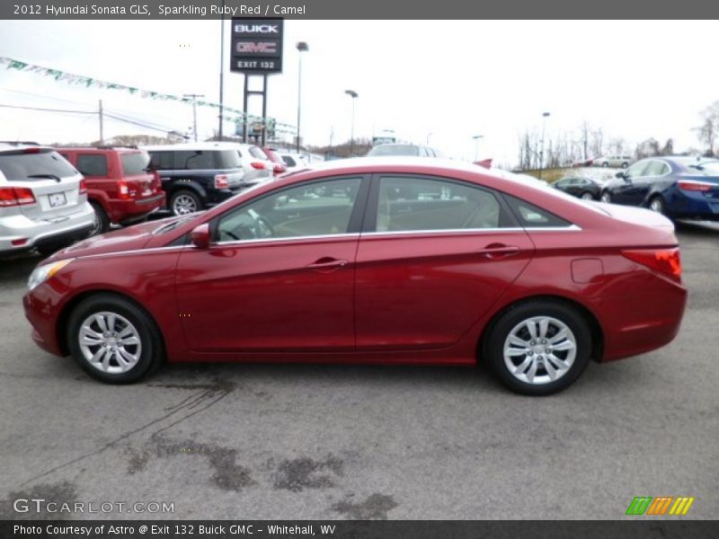 Sparkling Ruby Red / Camel 2012 Hyundai Sonata GLS