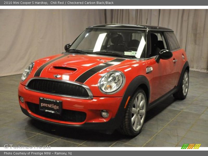 Chili Red / Checkered Carbon Black/Black 2010 Mini Cooper S Hardtop
